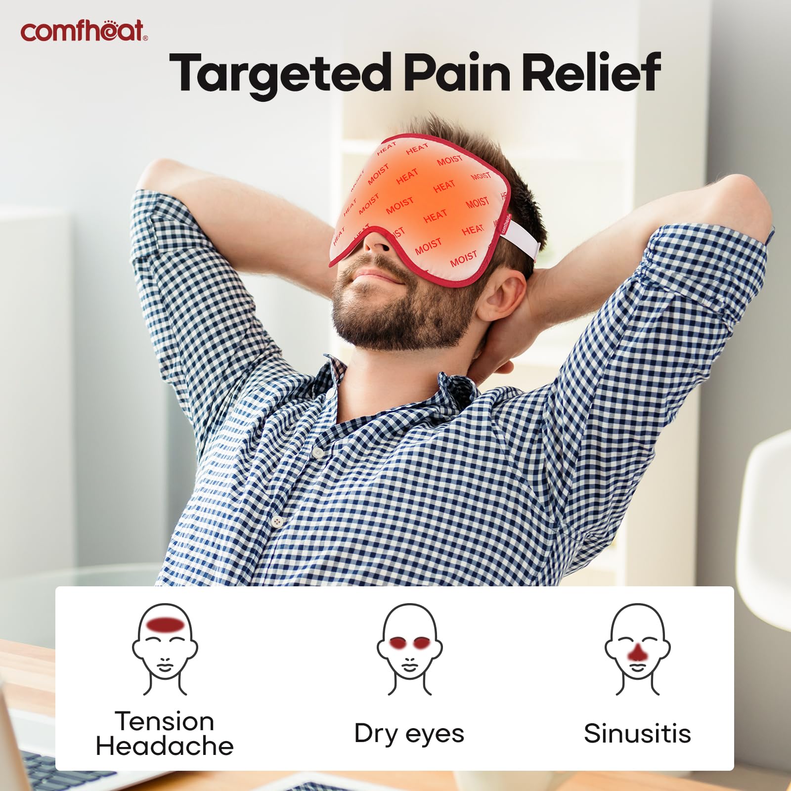 Masque Comfheat avec bandes réglables pour un ajustement sûr.