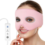 Masque Comfheat soulagement-sinus sur le visage pour soulager la pression nasale.