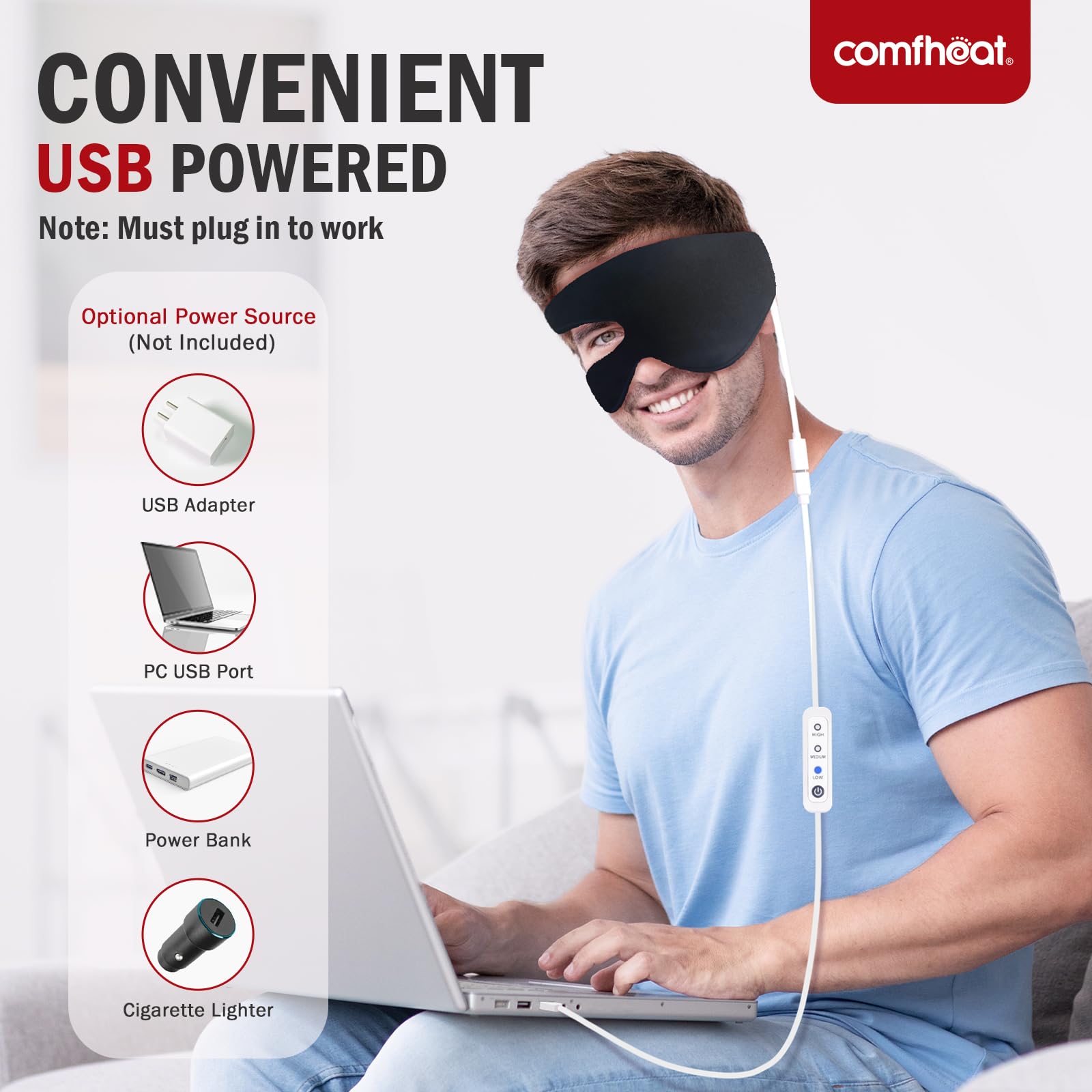 Comfheat: masque-yeux durable, réutilisable et facile à nettoyer.