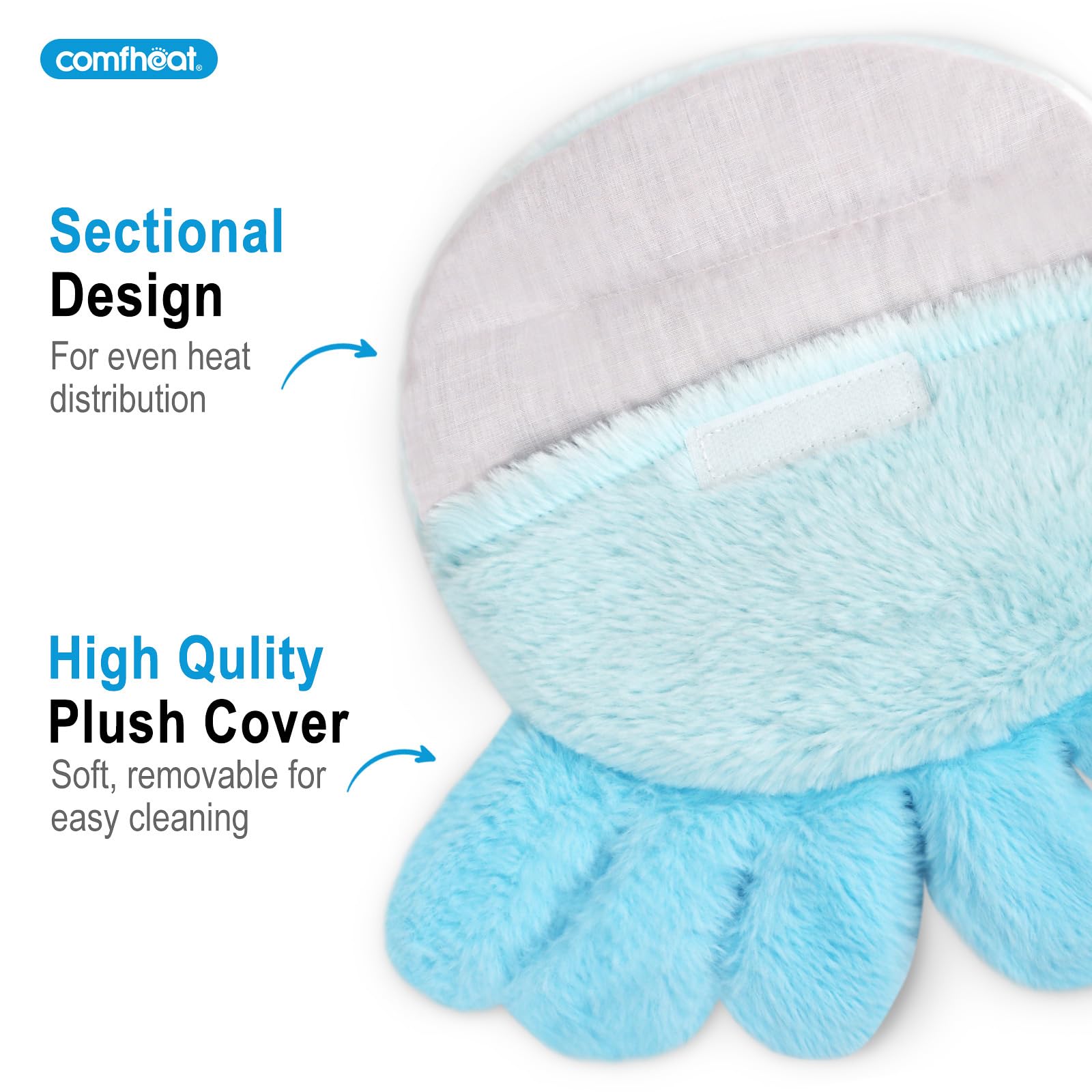 Comfheat Octopus, utilisation à domicile sur canapé ou voiture.