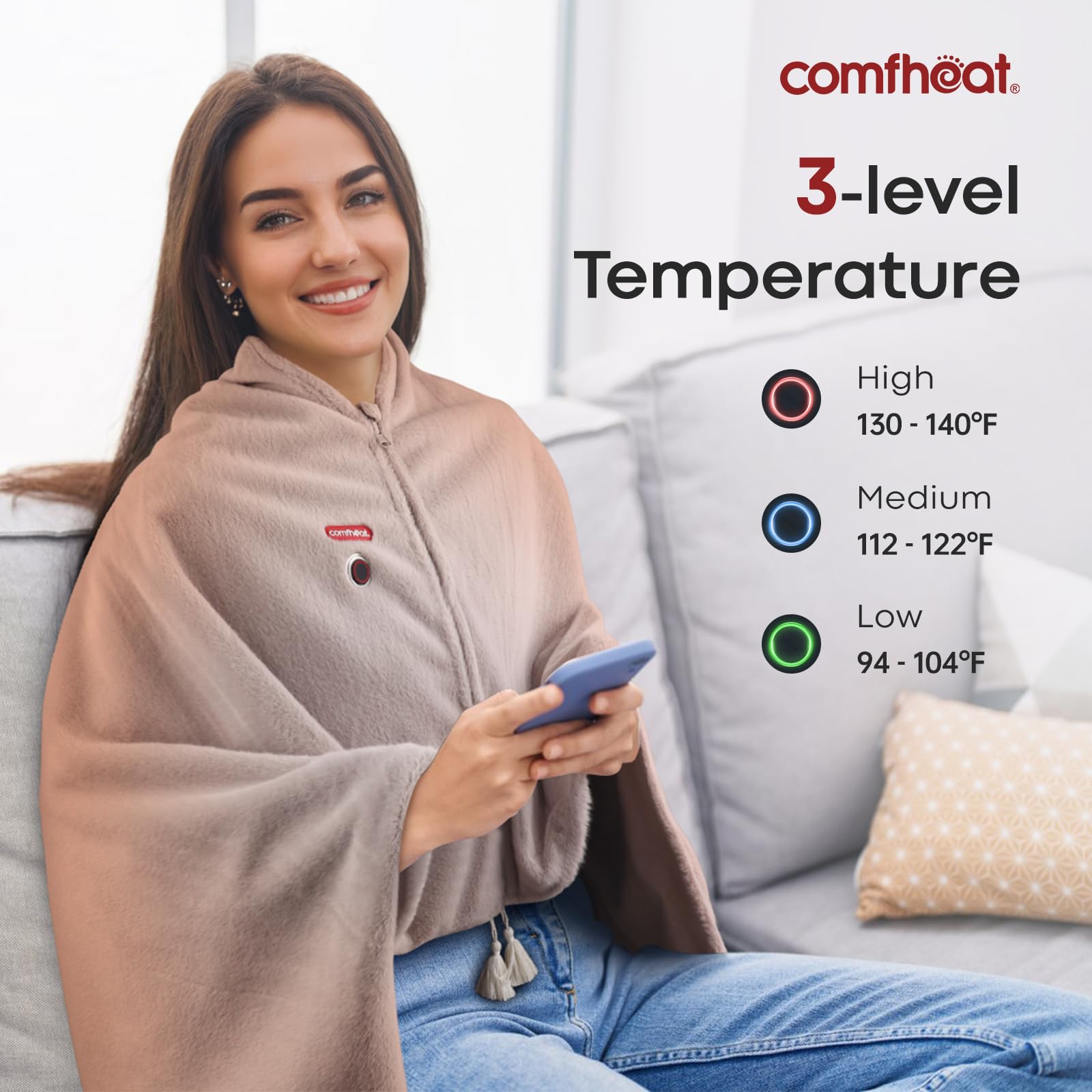 Réglage chaleur 3 niveaux pour vos préférences avec Comfheat.