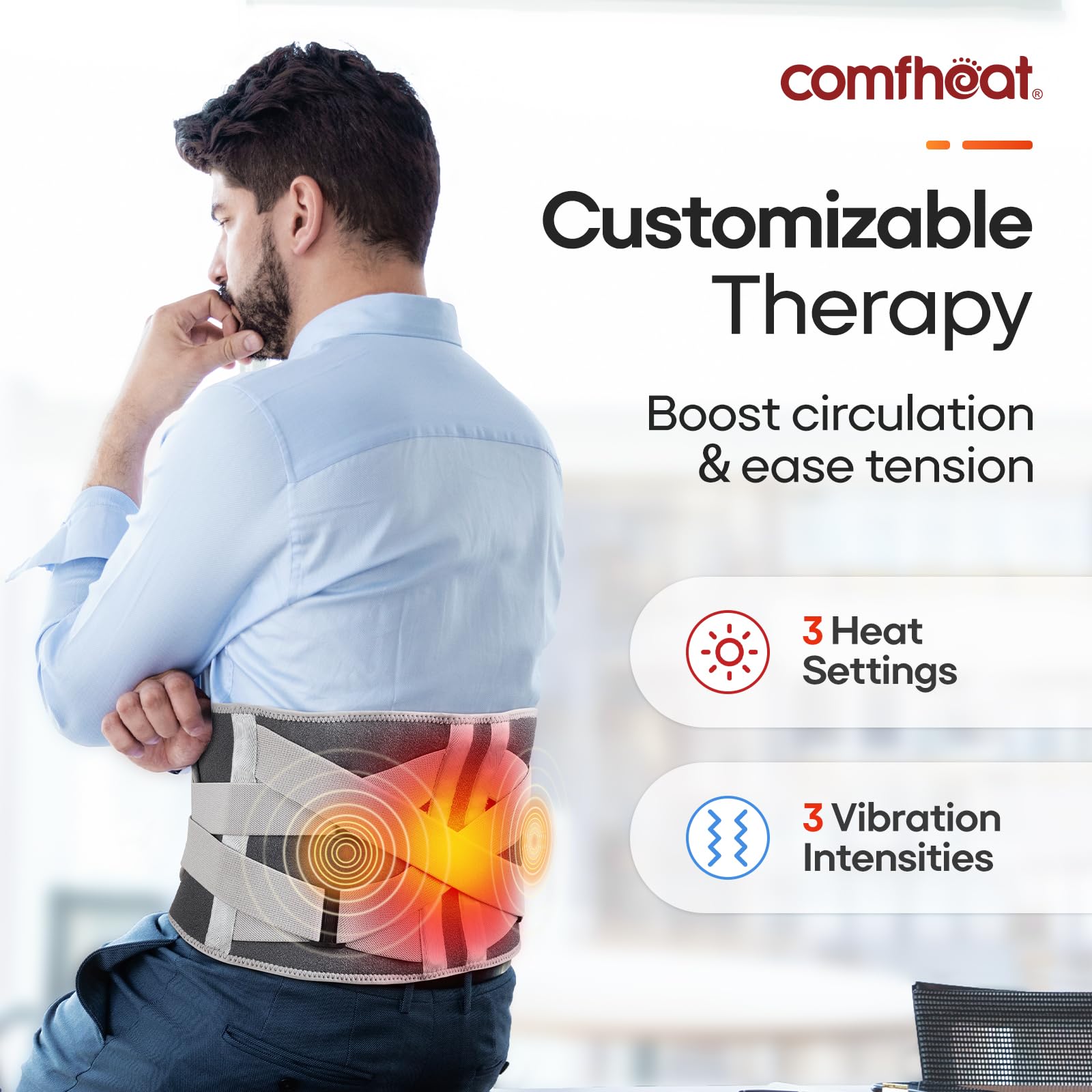 Comfheat sangles de compression renforcées assurant maintien stable pendant vos activités.