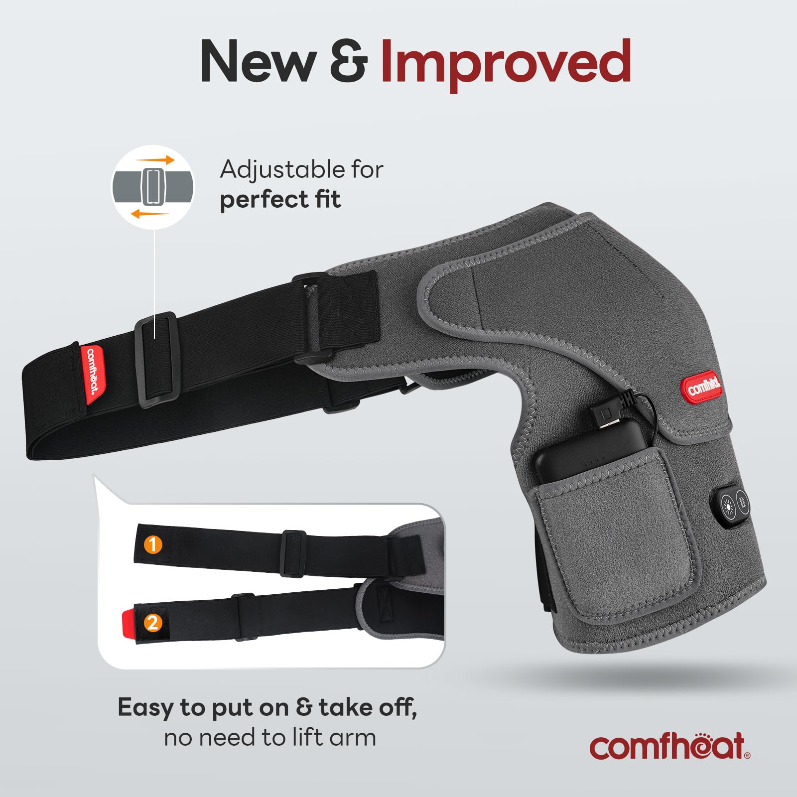 Sécurité comfheat avec arrêt auto et protection contre la surchauffe.