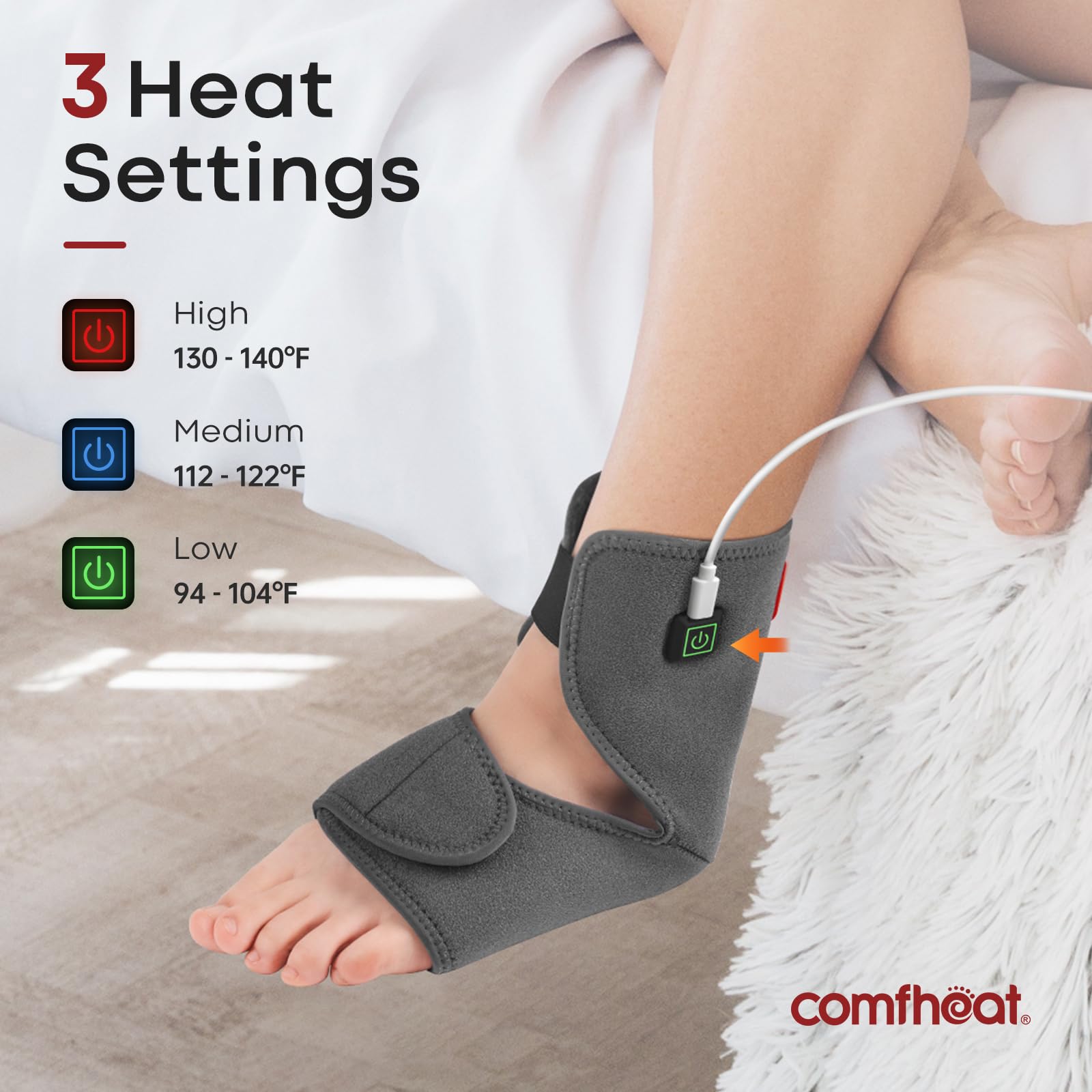 Système de sécurité USB et arrêt automatique sur Comfheat pour une utilisation sûre.