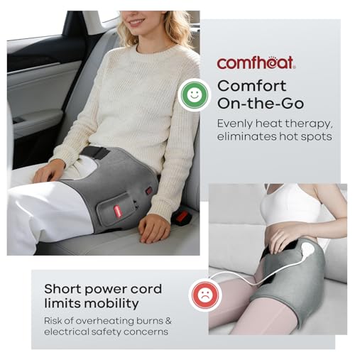 Comfheat, taille ajustable et sangle auto-agrippante pour un maintien sécurisé.