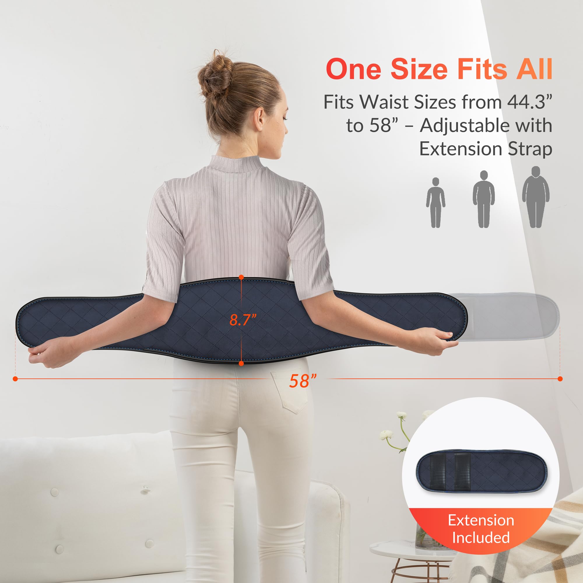 COMFIER réglages chaleur et massage personnalisables pour confort ciblé