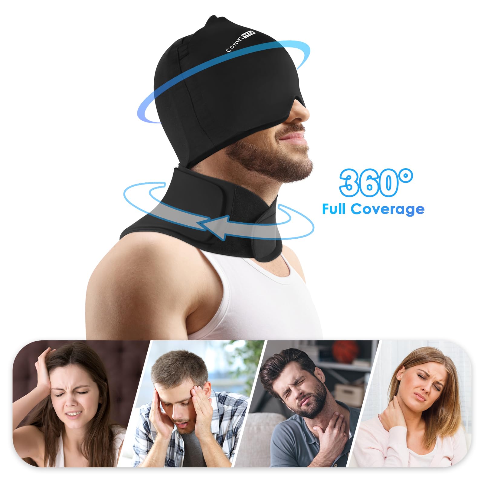 Bande glace cou ComfiTECH pour un refroidissement cervical durable.