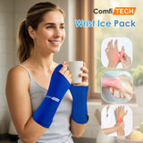 ComfiTECH poignet avant-bras bandeau gel bleu, confort et refroidissement ciblé.