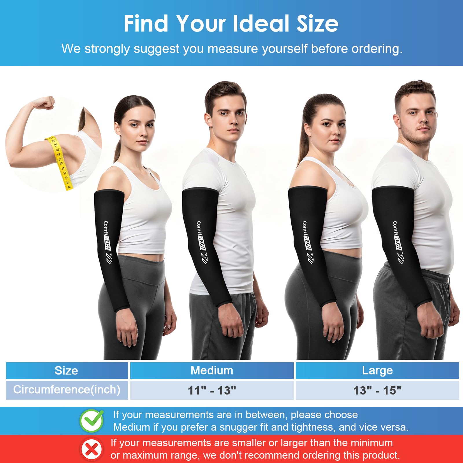 Comfitech utilisation polyvalente pour bras et jambes après sport.