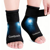 Bandage Comfpack bandeau glace cheville ensemble de deux pièces pour un refroidissement et un maintien polyvalents.