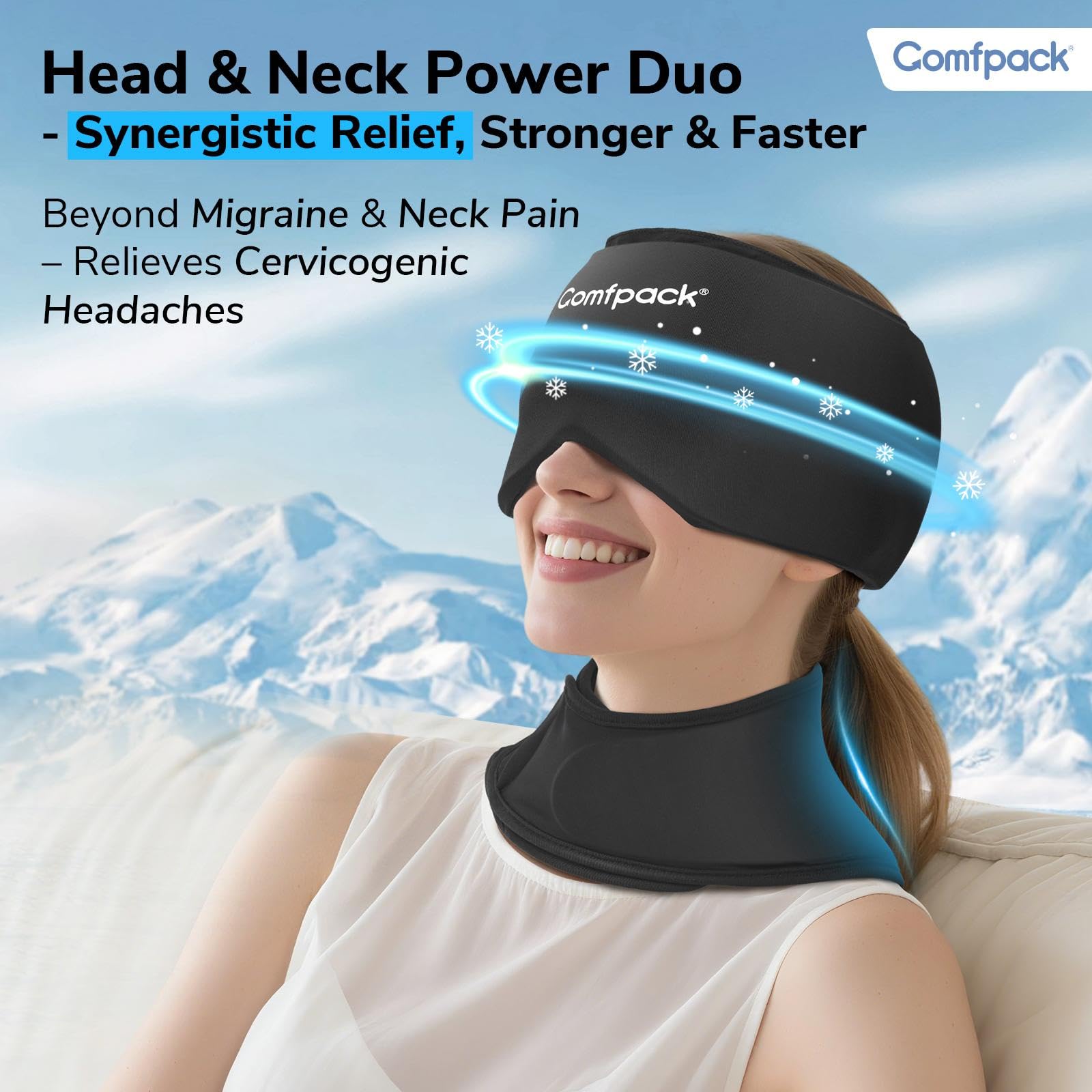 Bandeau glace Comfpack pour nuque, soulagement ciblé