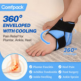 Comfpack cheville gel glace, maintien flexible et soutien ciblé.
