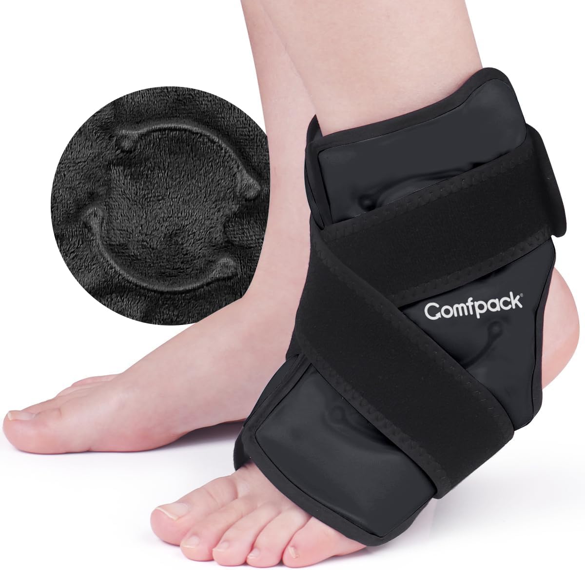 Cheville avec le wrap glacé Comfpack, liberté de mouvement