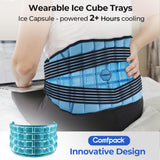 Comfpack dos glace thérapie sangles: compression ajustable et stabilité en douceur.