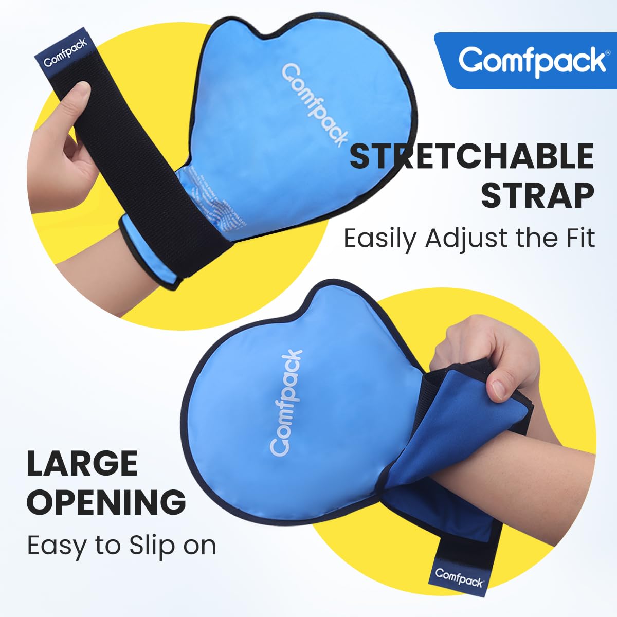 Gants Comfpack glace mains, récupération après chirurgie grâce au froid soutenu.