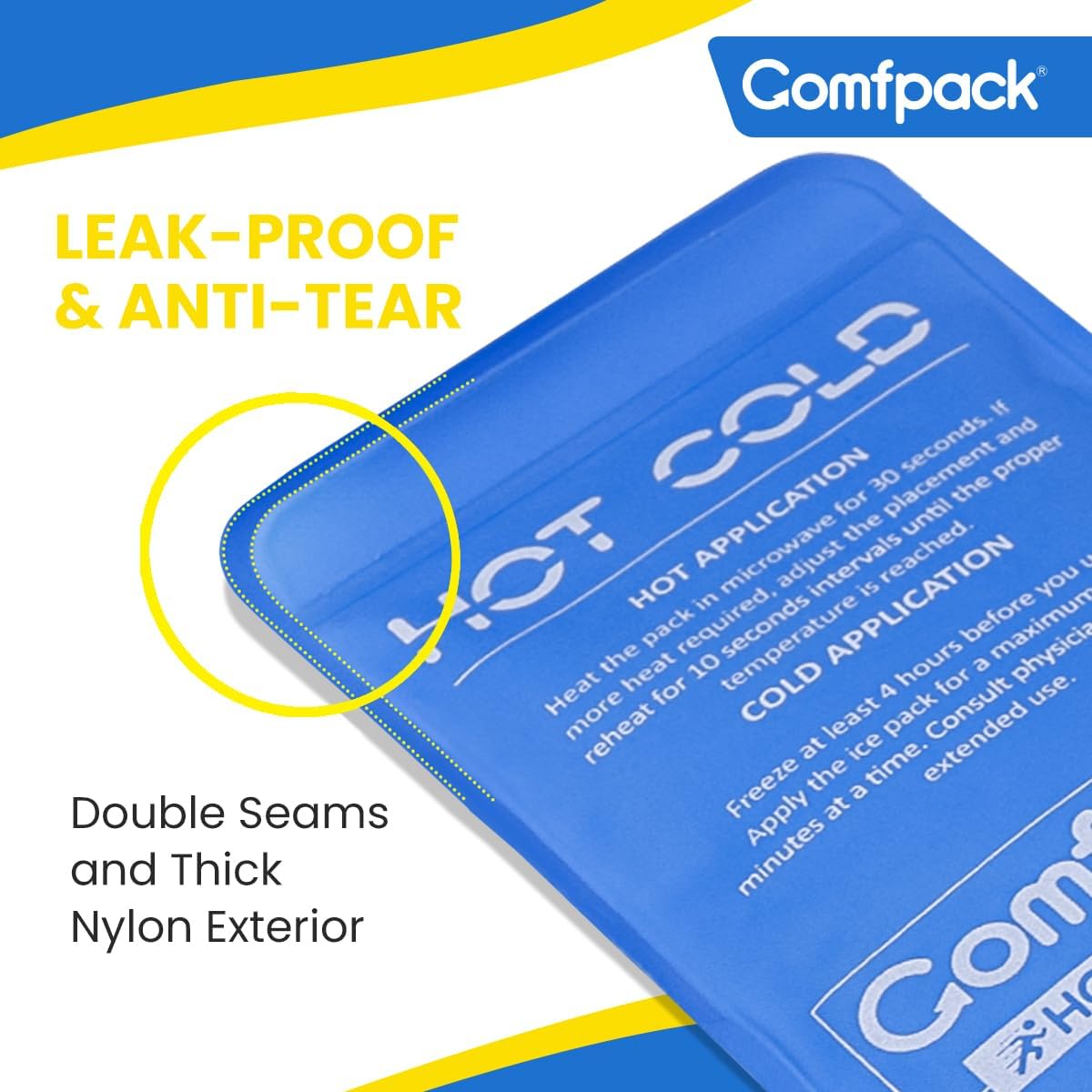 Comfpack gel glace gel-flexible épouse les contours du corps.