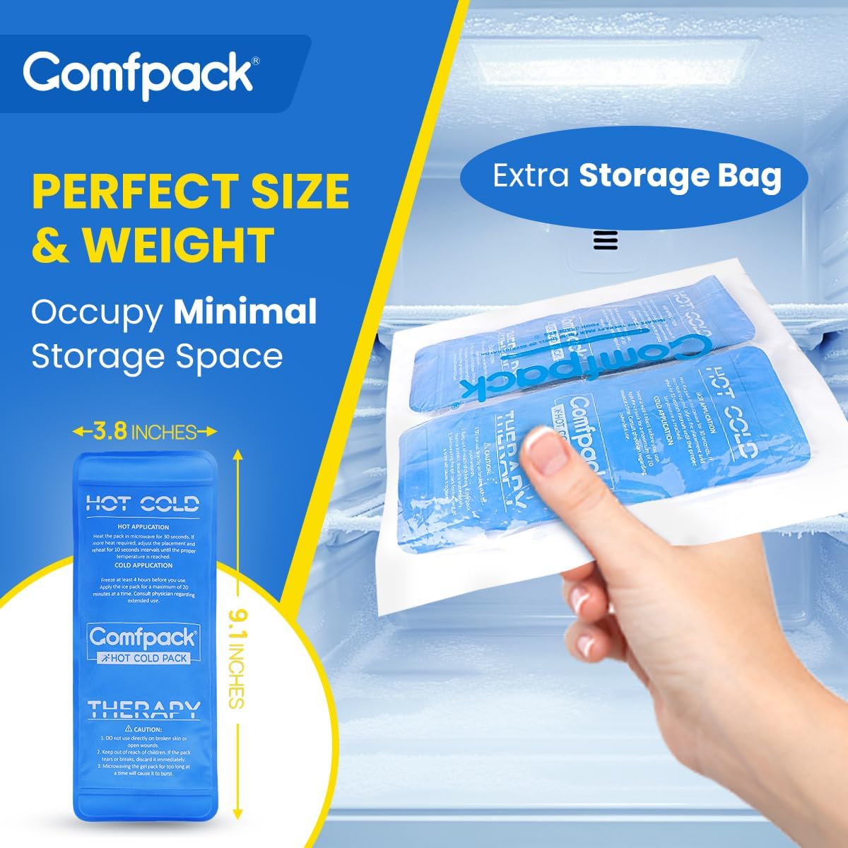 Comfpack gel glace utilisation-prolongee procure une fraîcheur durable après l'effort.
