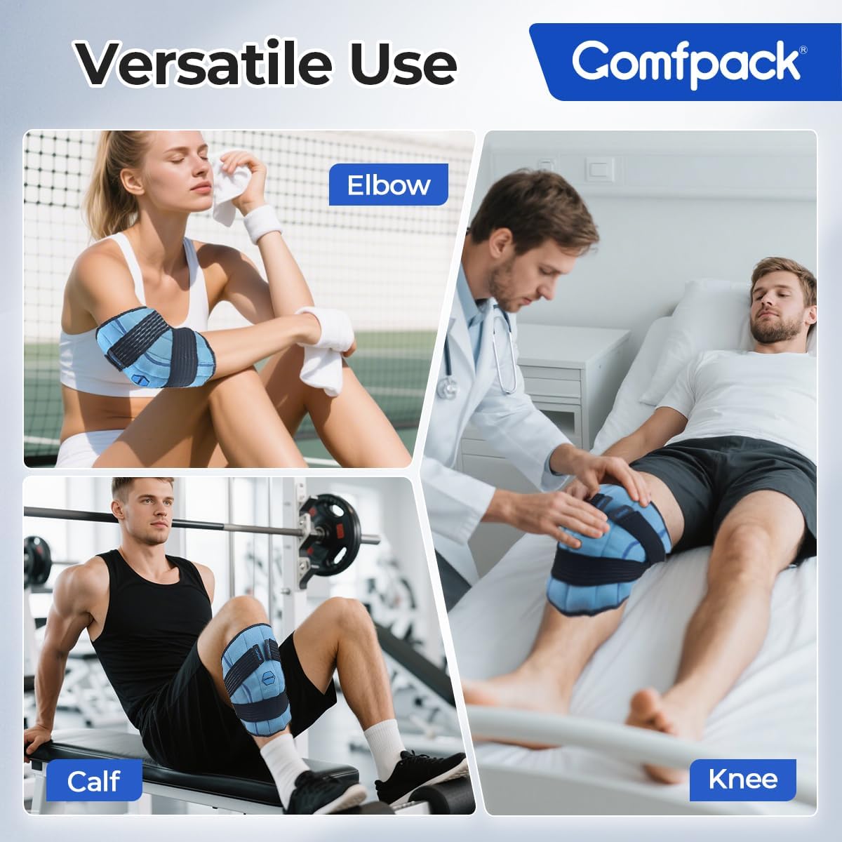 Comfpack Genou – étui de rangement PE: prolonge l'usage et évite les odeurs.