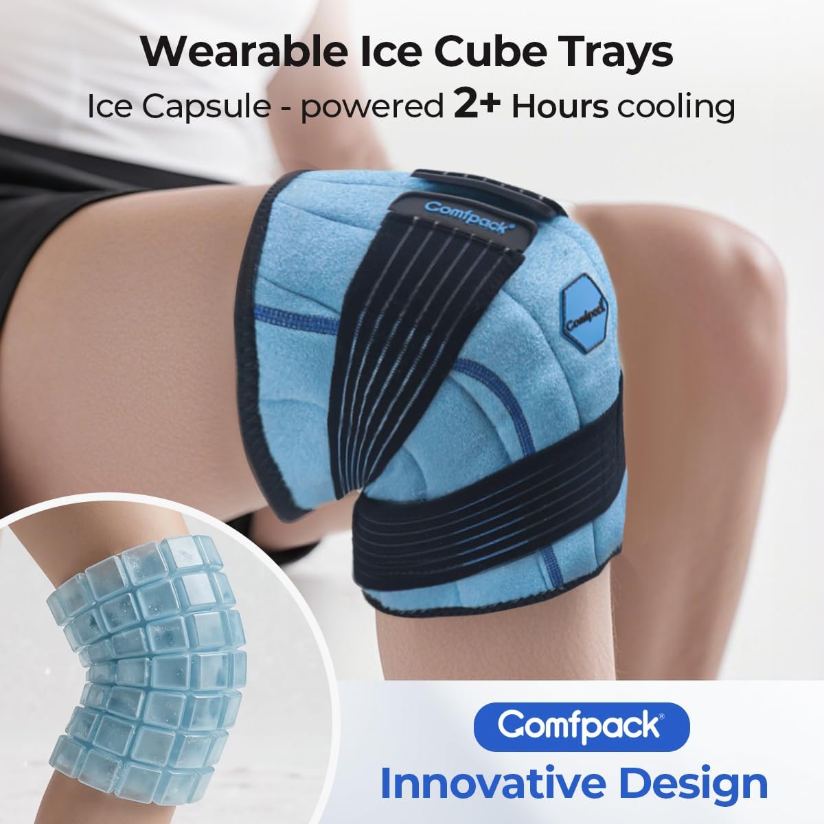 Comfpack Genou – sangles ajustables: compression stable pour activités quotidiennes.