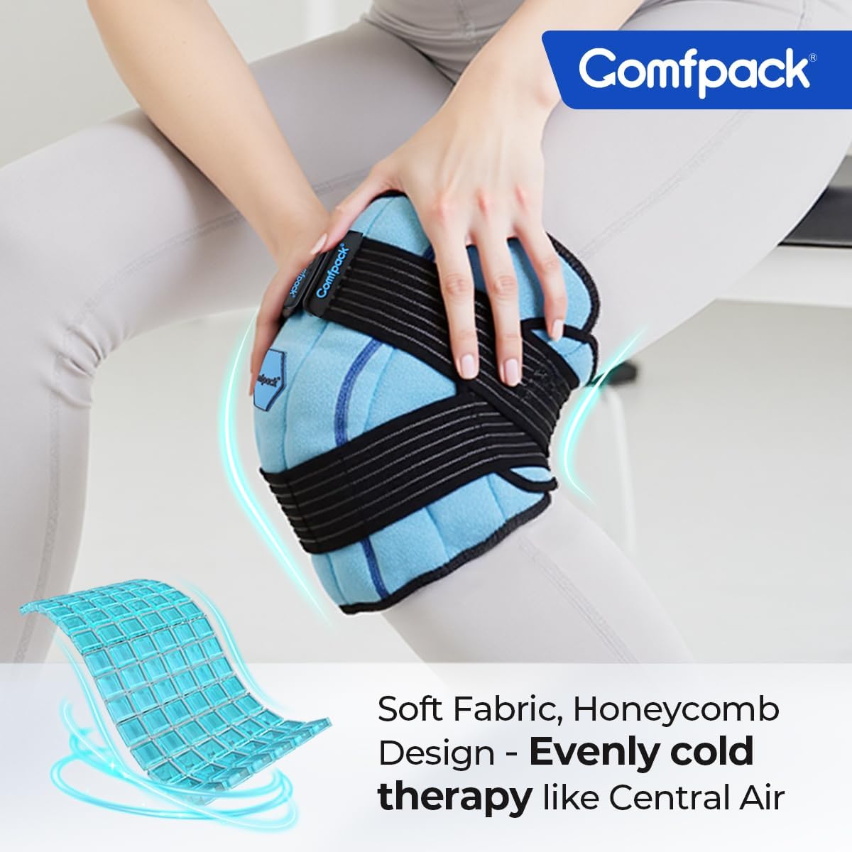 Comfpack Genou – utilisateur en action: liberté de mouvement lors du traitement.