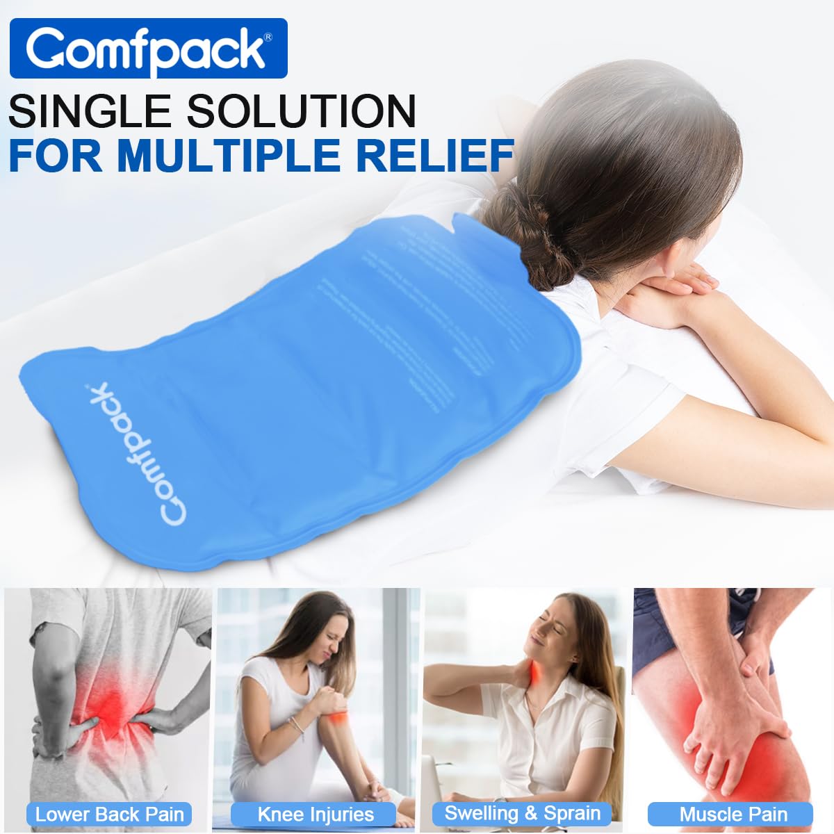 Comfpack glace doublure peluche, contact doux sur la peau.