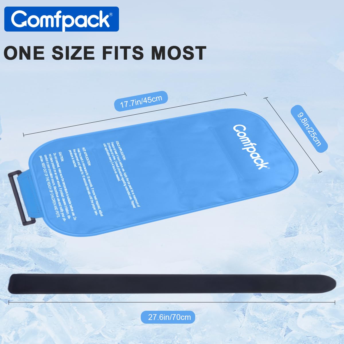 Comfpack glace taille universelle, adaptée à toutes les zones.