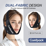 Comfpack grand-format-34x13cm couvre la mâchoire et le visage efficacement.