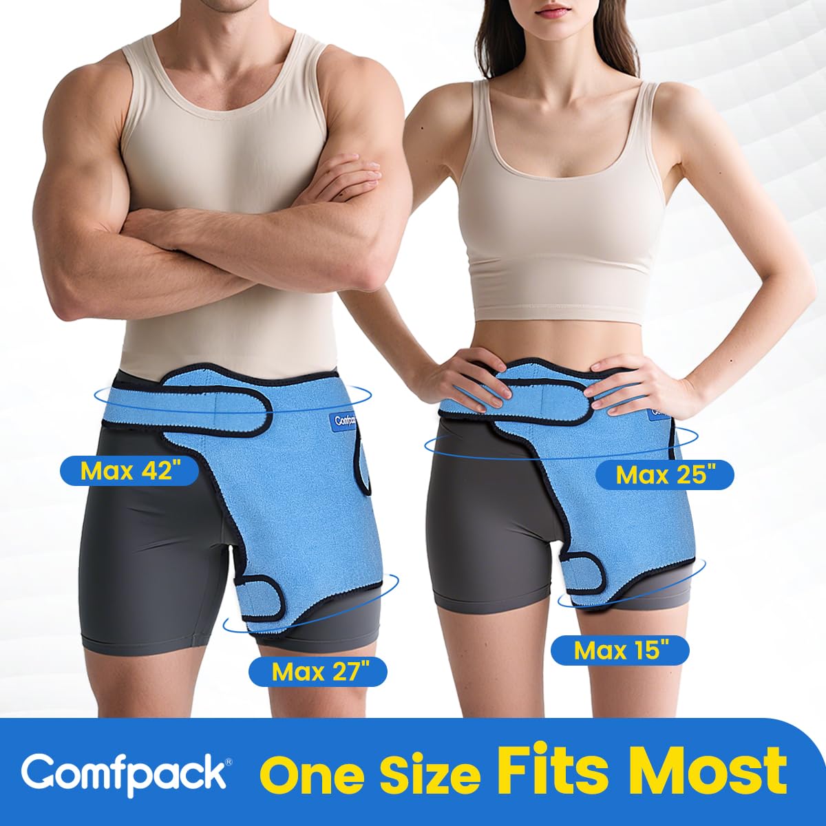 Comfpack Hanche, gel souple et durable reste flexible après congélation.