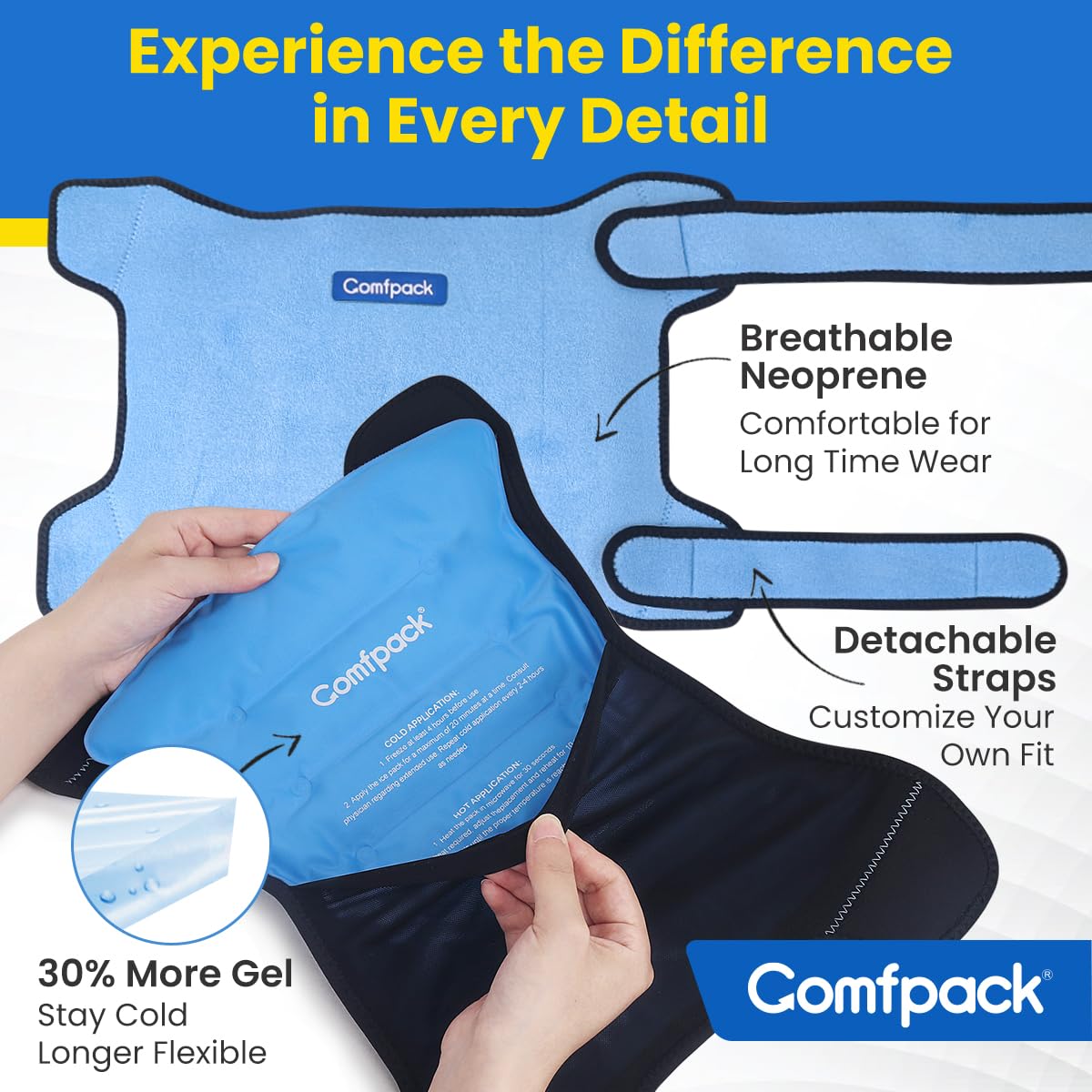 Comfpack Hanche, thérapie chaud-froid efficace après opération.