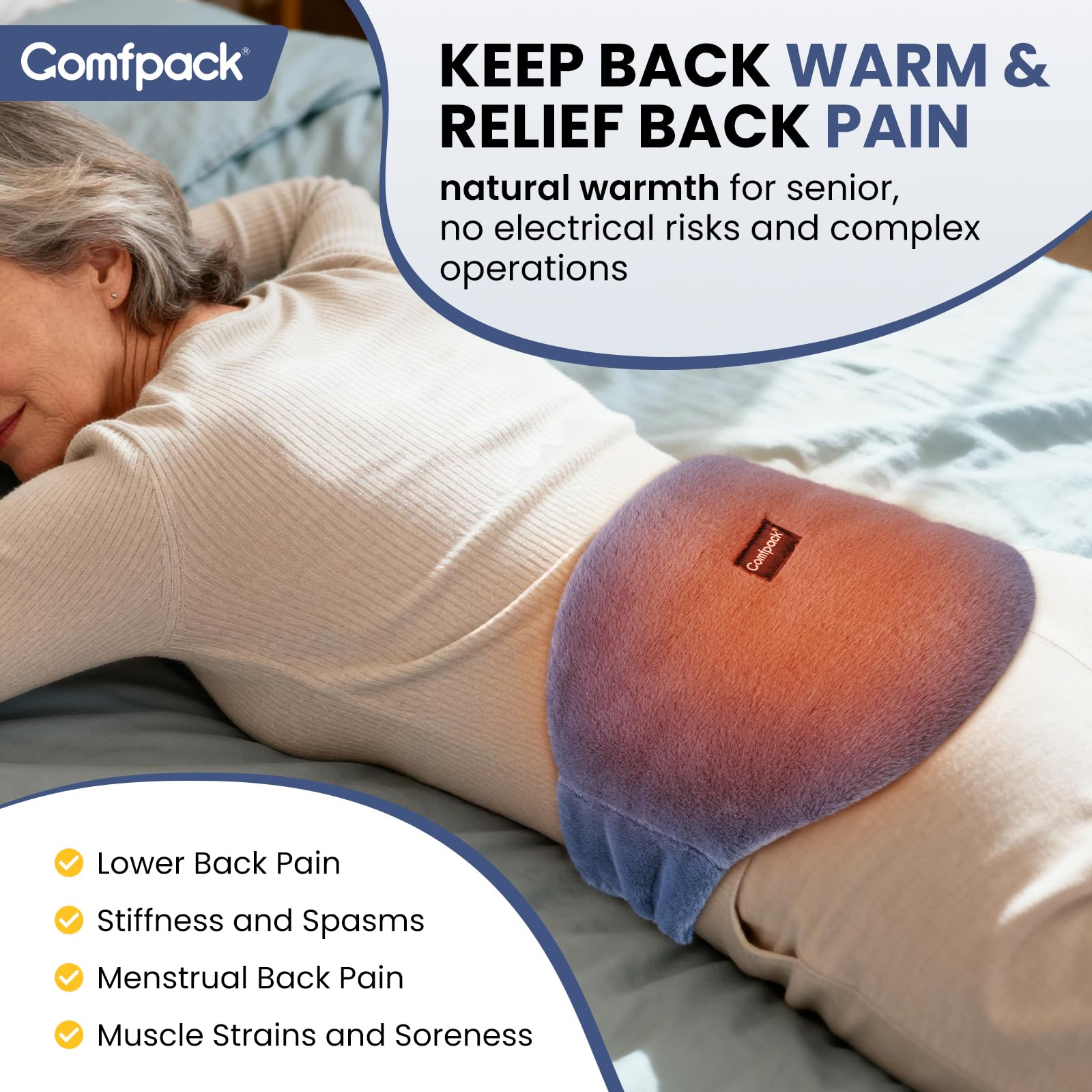 Housse lavable Comfpack pour coussin dos, hygiène et simplicité.