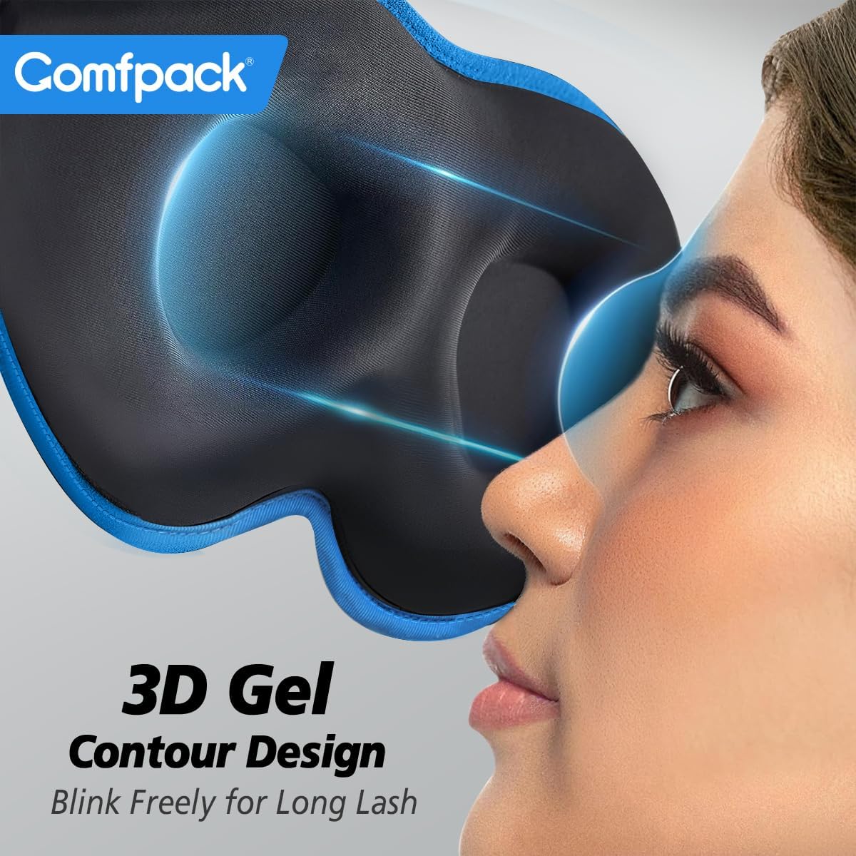 Comfpack masque oculaire grande couverture, pour un confort autour des yeux et des sinus.