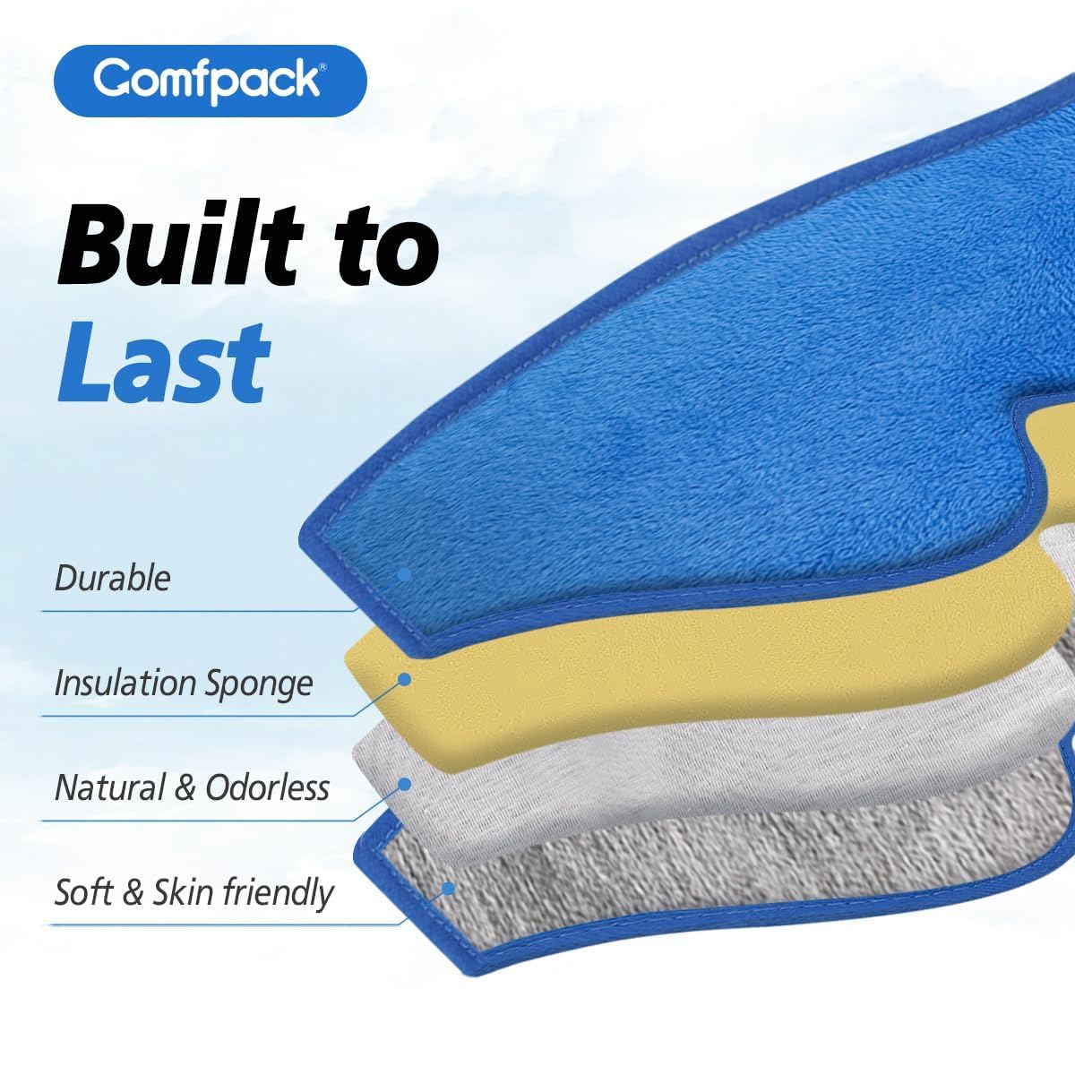 Comfpack yeux sans-fil et élastique réglable pour un ajustement pratique.