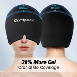 Comfpack Migraine Relief Cap enveloppante, couverture tête pour refroidissement ciblé.