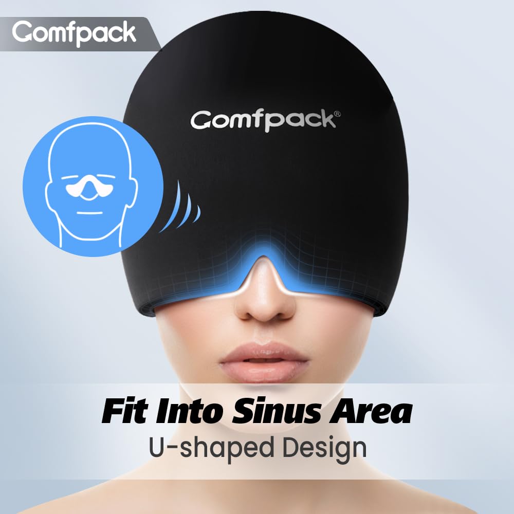 Comfpack Migraine Relief Cap avec gel flexible restant souple pendant l’utilisation.