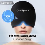 Comfpack Migraine Relief Cap avec gel flexible restant souple pendant l’utilisation.