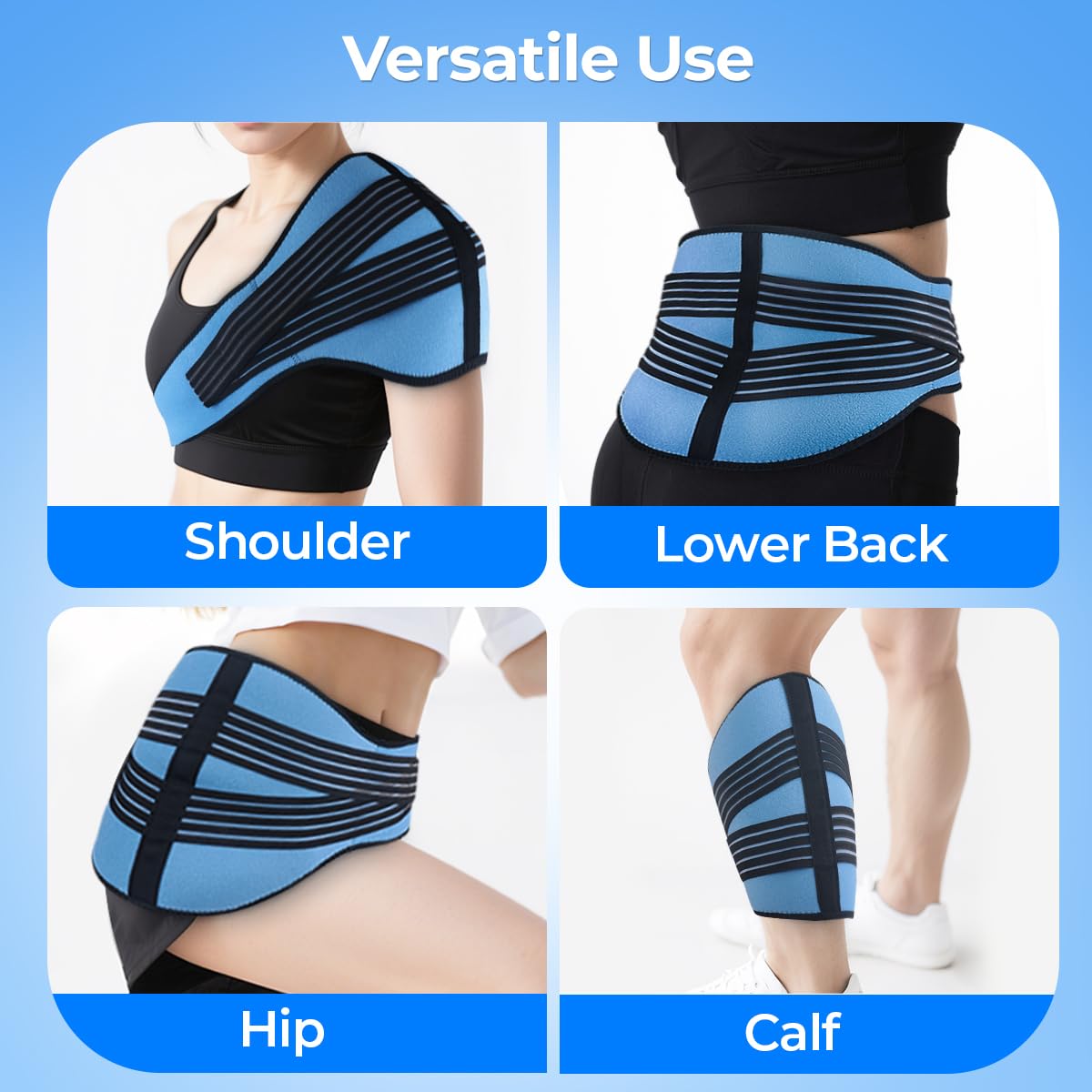Comfpack: néoprène-confort, tissu respirant et doux pour la peau.