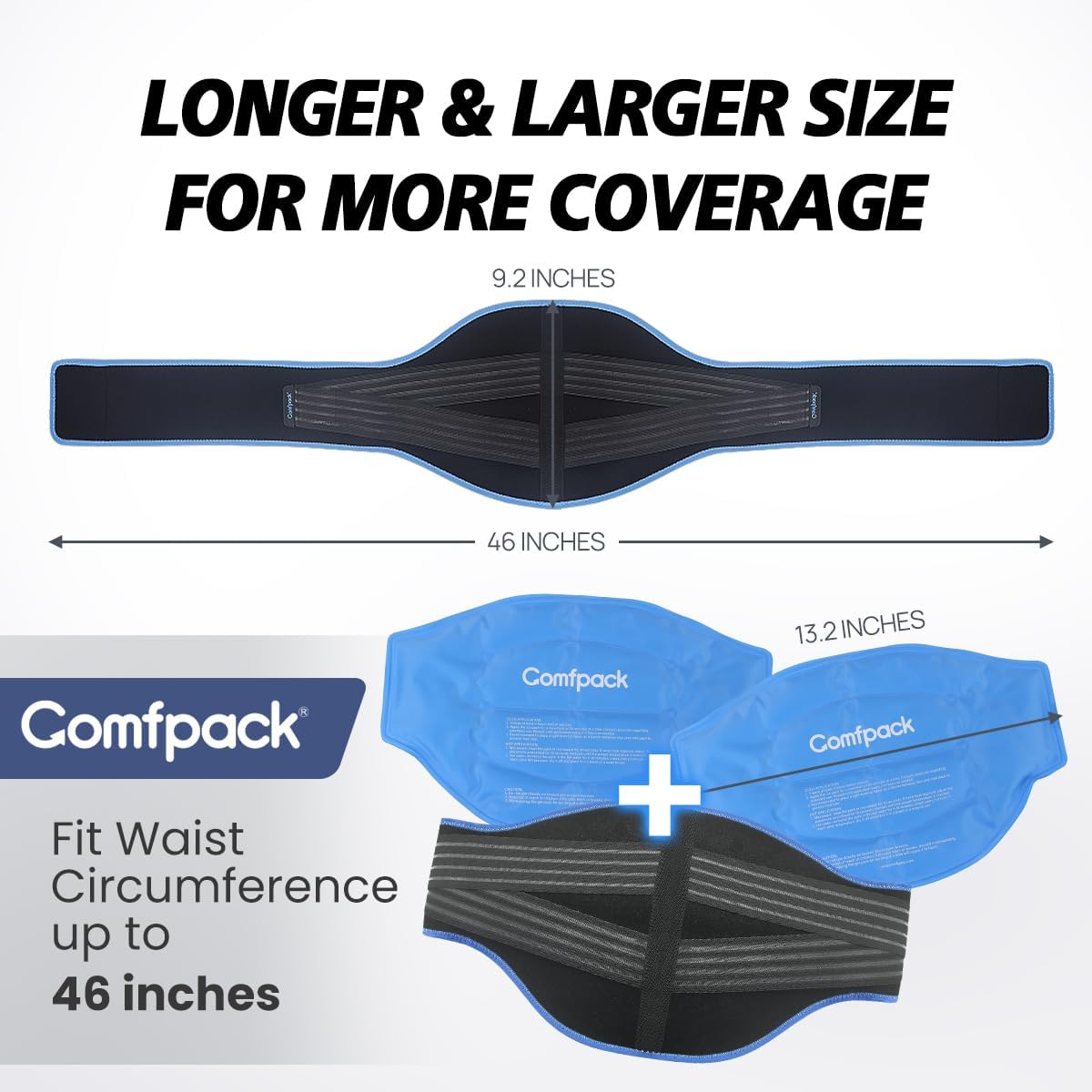 Comfpack neoprene-dos-confort: néoprène doux et respirant pour le port long.