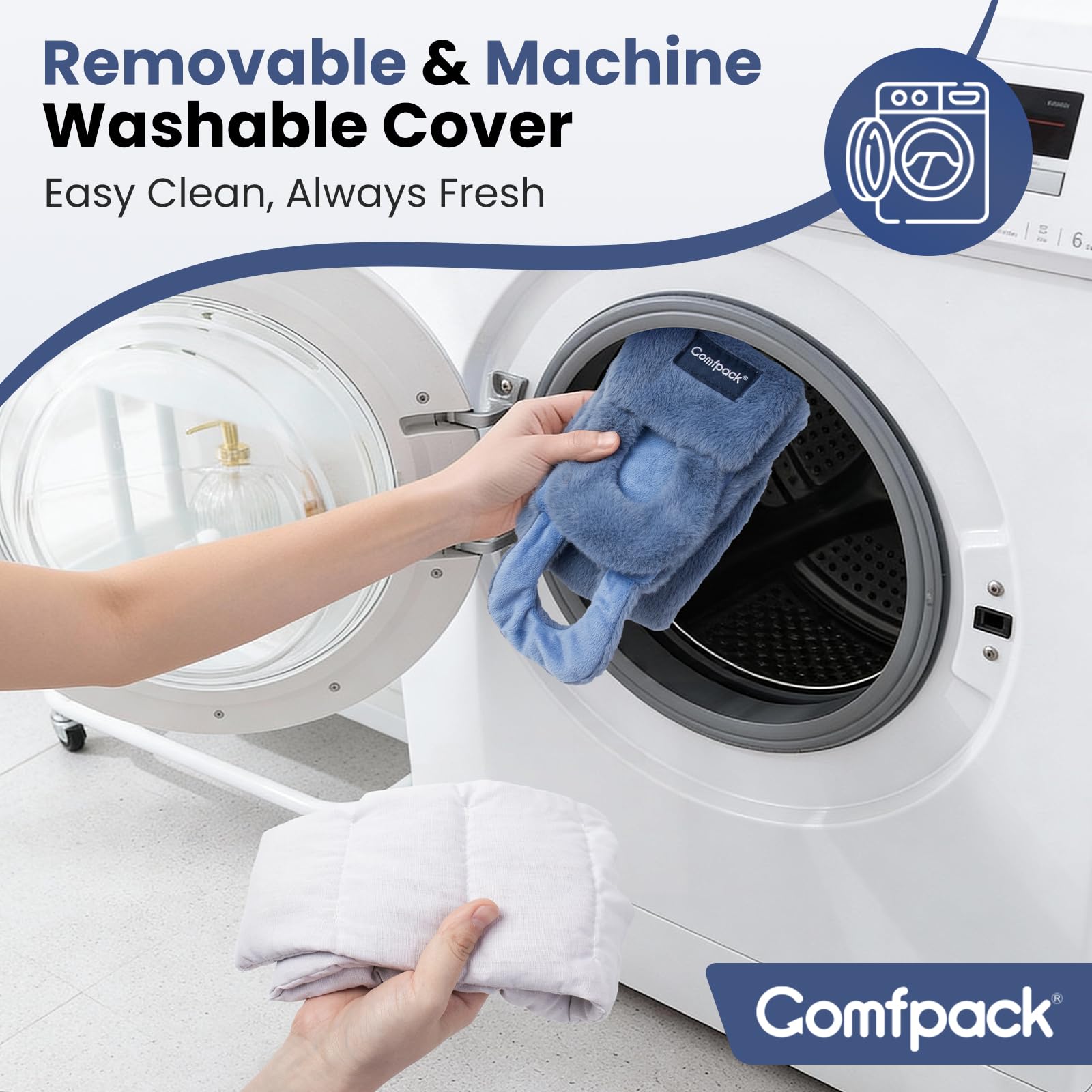 Comfpack remplissage-naturel-retient-chaleur: chaleur durable pour relaxation.