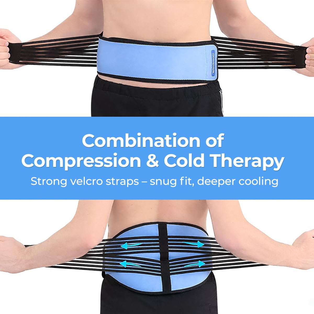 Comfpack: sangles tension double pour ajuster le maintien lombaire.
