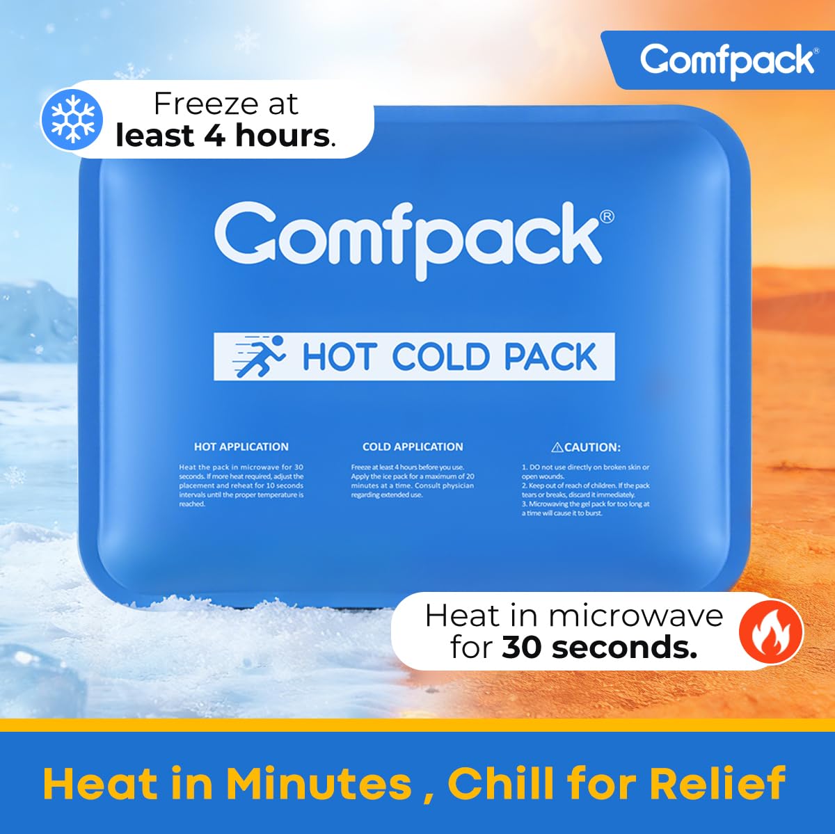 Comfpack utilisation rapide, application directe sans serviette nécessaire.