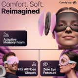 Masque yeux ComfyNap mousse mémoire, douceur et soutien sans pression.