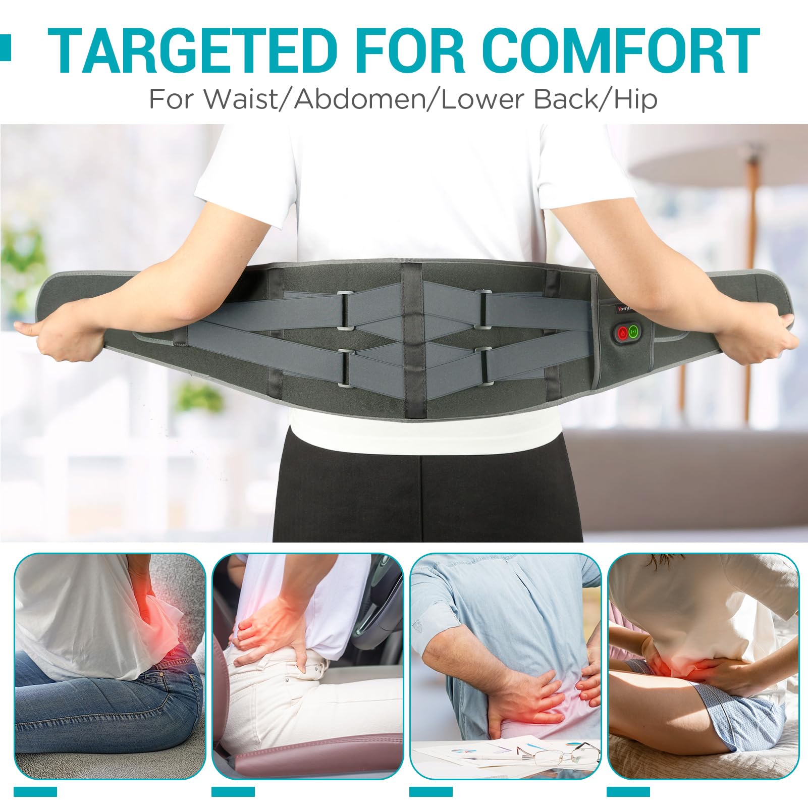 3 niveaux chaleur et 3 modes vibration pour un confort adaptable