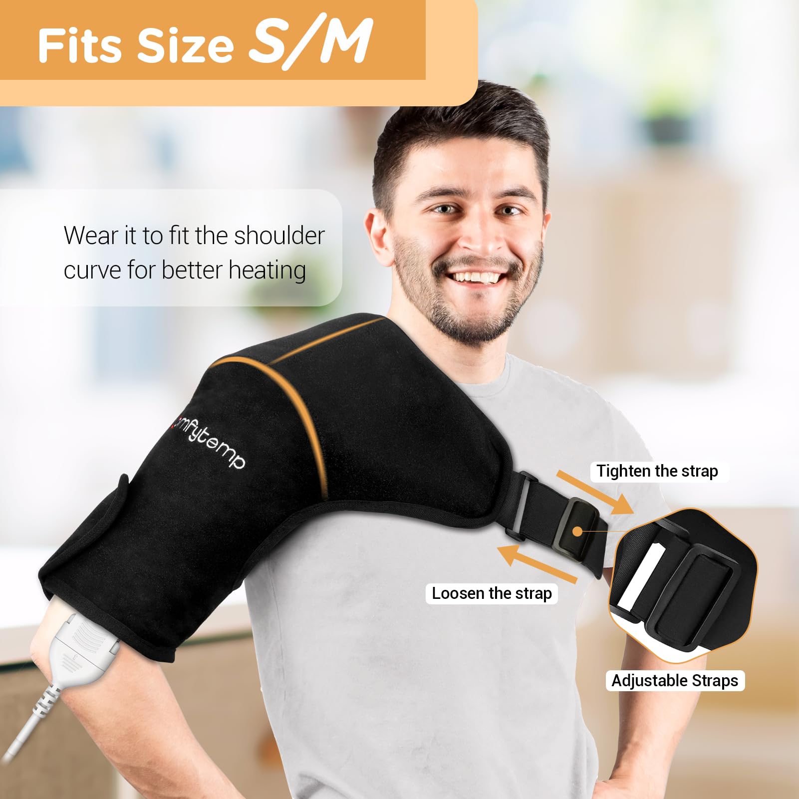 Comfytemp ajustement circonference bras 36-40 cm pour un maintien personalise.