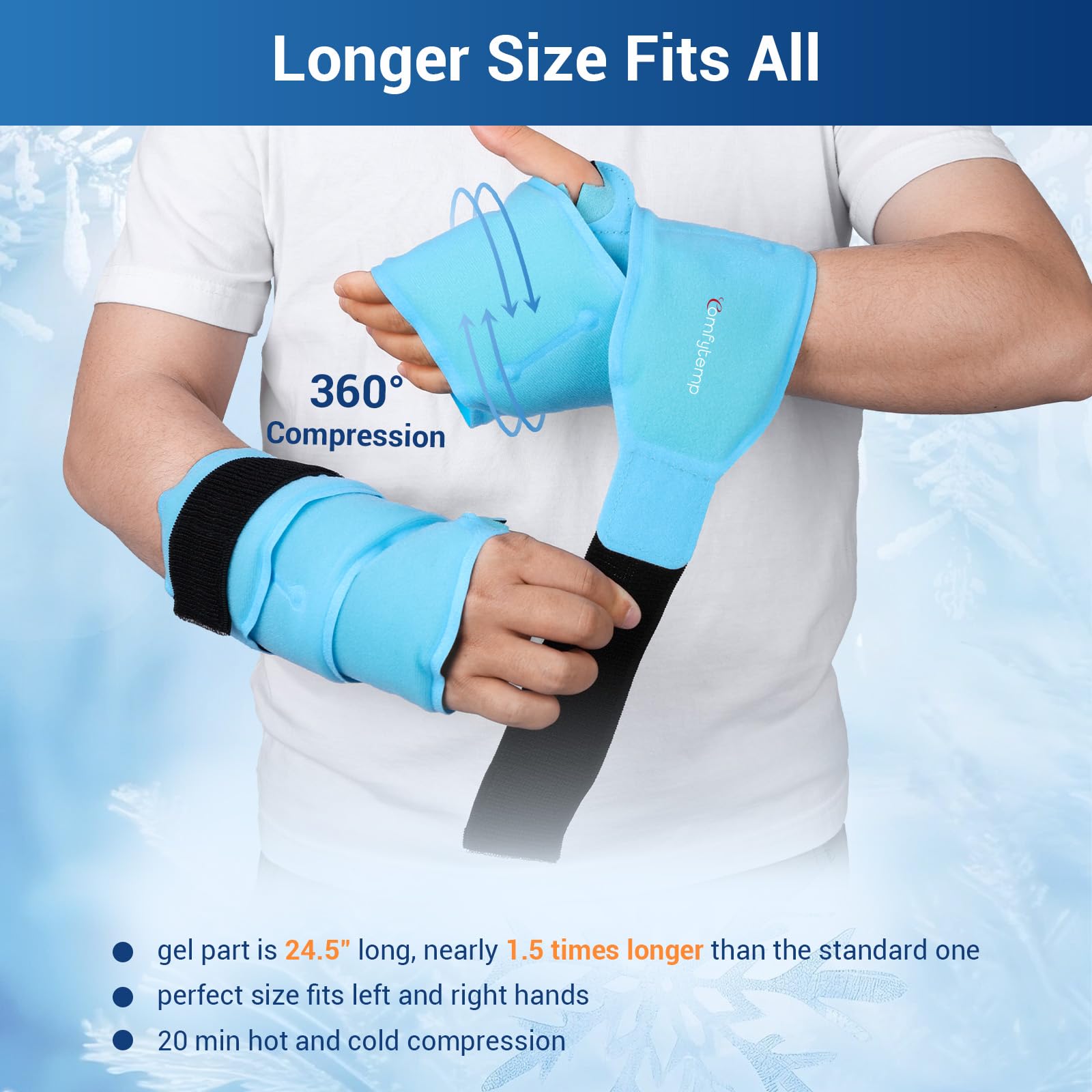 Comfytemp attache velcro-poignet ajustable assure un maintien sûr