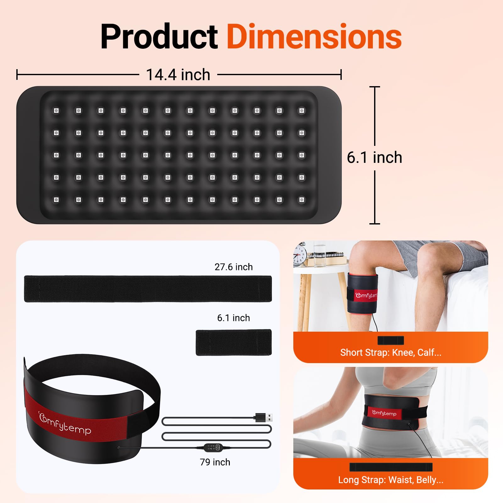 Bande Comfytemp sur les chevilles pour chaleur ciblée et relaxation nocturne.