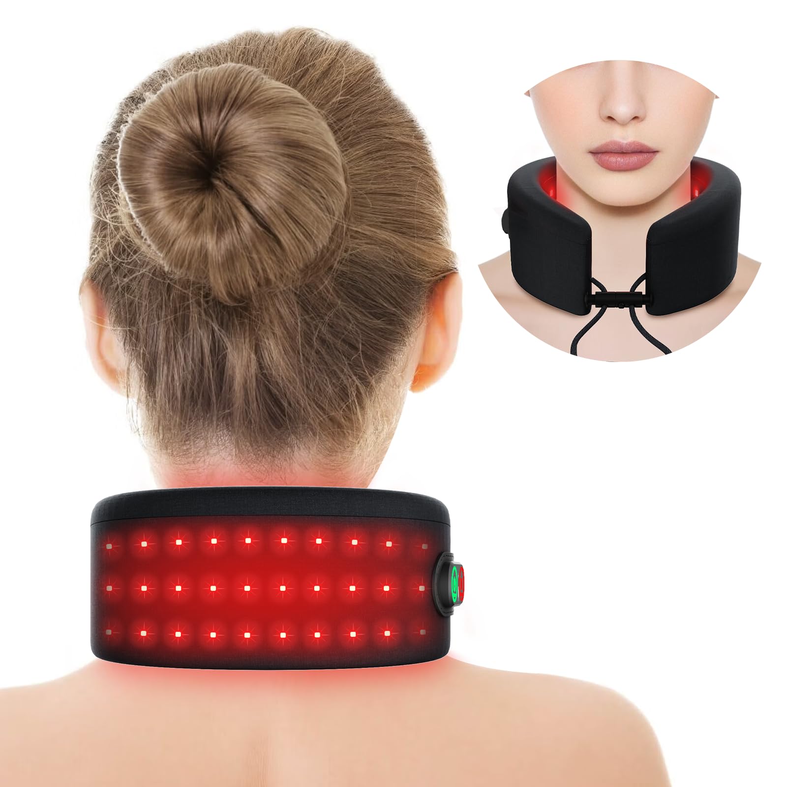 Bandeau Comfytemp sur le cou, lumière rouge sans fil pour une utilisation flexible.