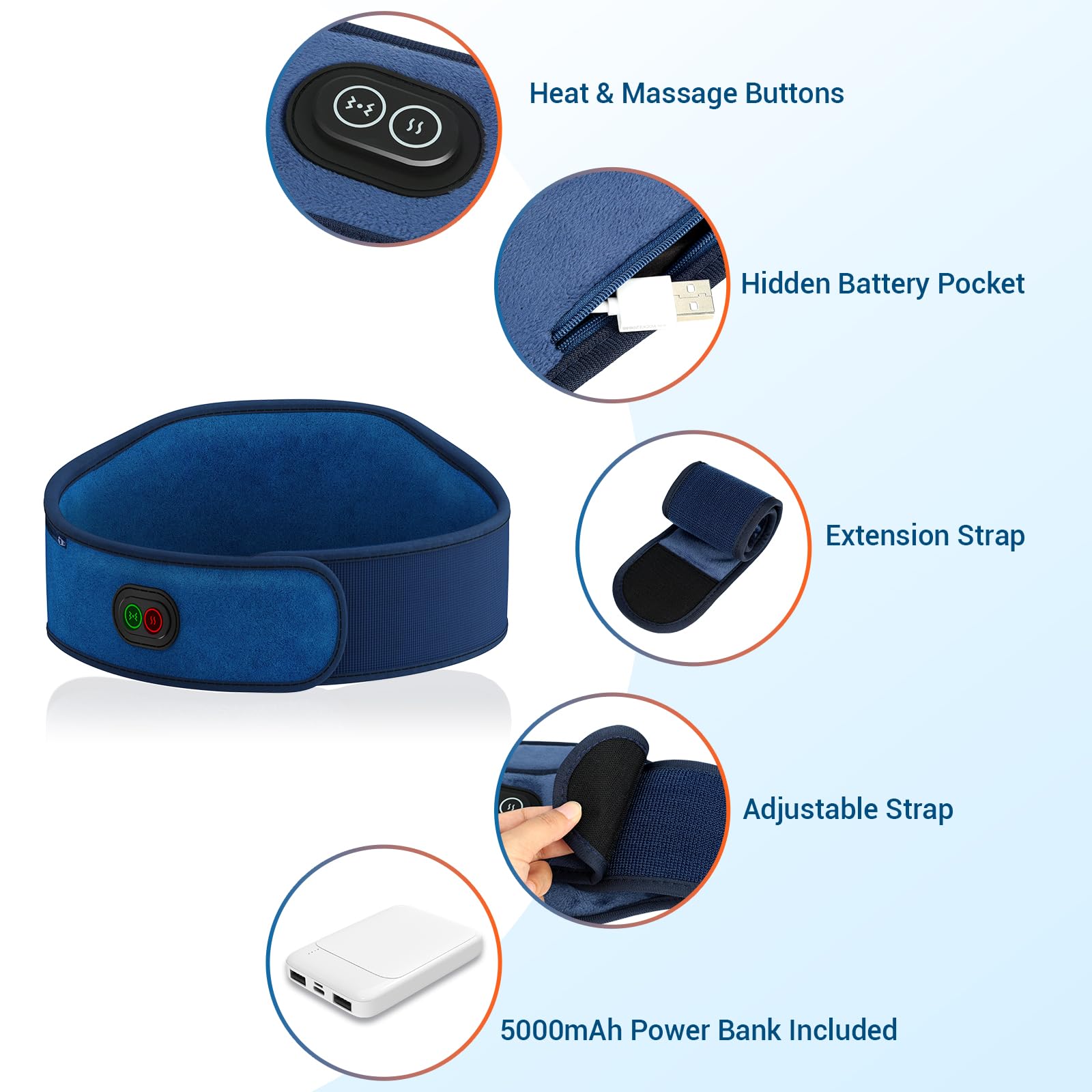 Comfytemp batterie 5000mAh assure une utilisation sans fil prolongée.