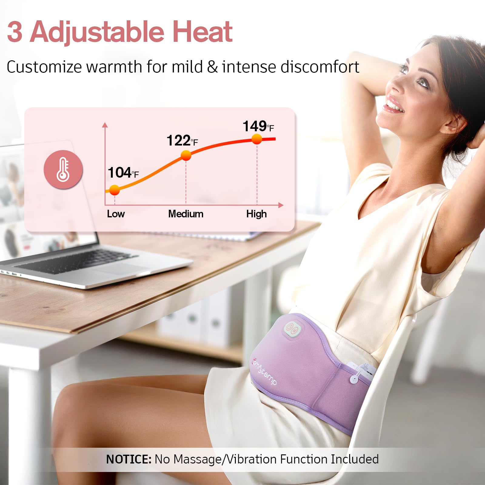Comfytemp batterie rechargeable 5000mAh pour une utilisation sans fil prolongée.