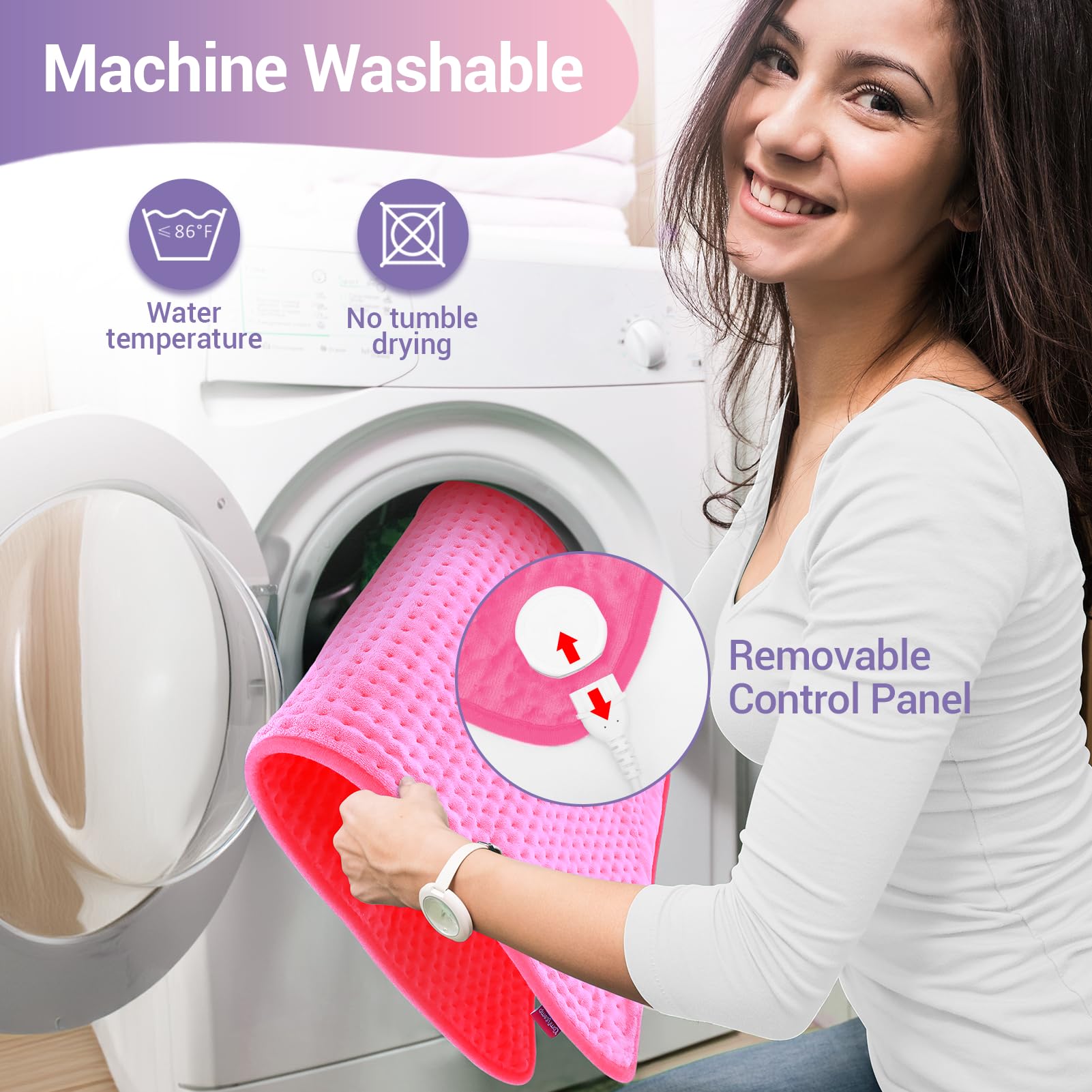 Câble amovible du coussin Comfytemp facilitant le lavage en machine.