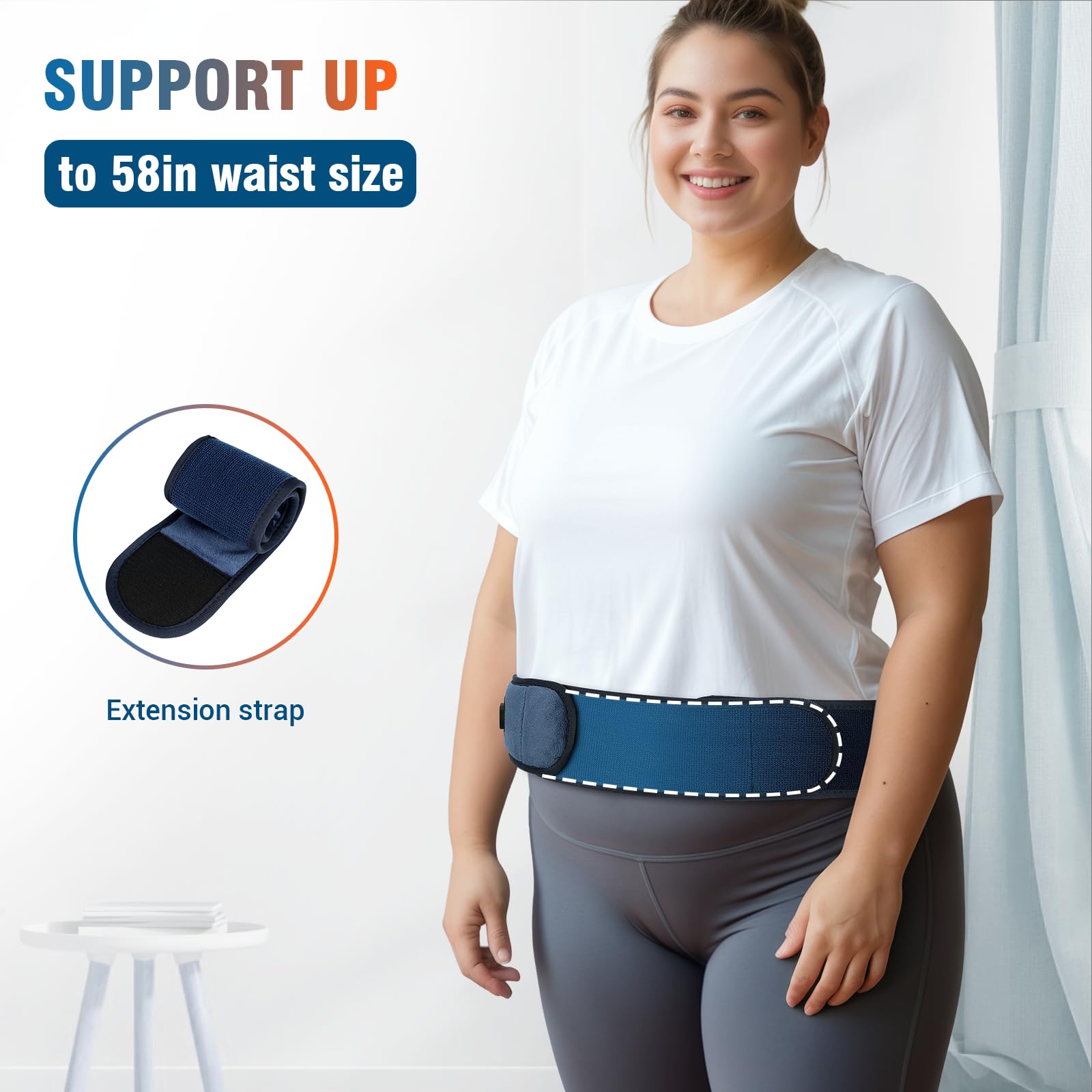 Comfytemp ceinture ajustable jusqu'à 58 pouces pour toutes les silhouettes.